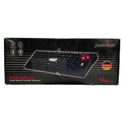 Perixx Periboard-322 Wired Mechanical Trackball Keyboard | Pre-owned With Box - Image 1 of 4