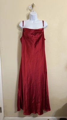 Vtg Sophia by Delicates Dress Womens Red Satin Long Nightgown Slip Dress Large - Image 1 of 4