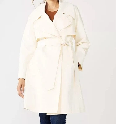 Nine West Women’s Cream Belted Polyester Trench Coat | XL - Image 1 of 4