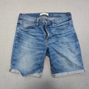 Pantalones Cortos de Denim Madewell Para Mujer 30 Azul 9 Pulgadas Dobladillo Crudo Envejecido Informal L3359 - Imagen 1 de 14