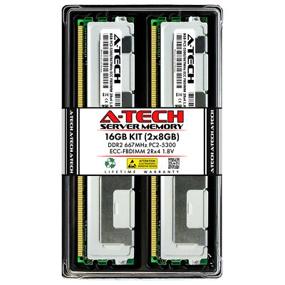 16GB 2x 8GB DDR2 PC2-5300F FBDIMM (Dell A6991817 Equivalent) Server Memory RAM - Image 1 of 2