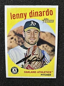 Lenny Dinardo #470 2008 Topps Heritage SP impresión corta cantidad Oakland Athletics - Imagen 1 de 2