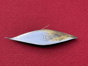 WEBSTER & CO STERLING SILVER Antique Tatting Shuttle MONOGRAMMED - Picture 1 of 12