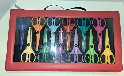Lot of 12 Decorative Edge Scrapbooking Scissors in Case - Image 1 of 4
