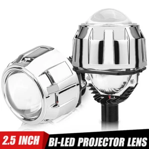 2X RHD 2.5" Bi LED Projector Lens Headlight Retrofit Hi-Lo Bulb Universal 6000K - Picture 1 of 12