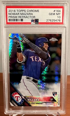 2016 Topps Chrome Nomar Mazara Rookie RC Prism Refractor #164 PSA 10 - ¡Poco pop! Foto 1 de 2