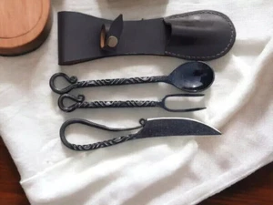 Medieval Elegant Eating Tools Hand Forged For Dinning Table Utensils Cutlery Set - Picture 1 of 7