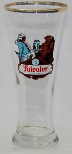 Salvator Munchen A.C.L. Vaso de cerveza acampanado Pilsner borde dorado Munich Alemania años 70 - Imagen 1 de 5