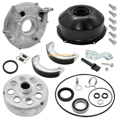 Rear Brake Drum Hub Plate Cover Shoes Bearing Seal for Honda TRX300 FourTrax 300 - Image 1 of 4