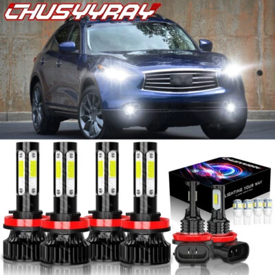 For Infiniti EX35 2008-2012 6x 6000K LED Headlight + Fog Light Bulbs Combo - Image 1 of 4