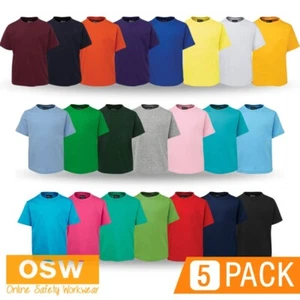 5 x kid's crew neck short sleeve knit fabric tee 100% comfort UPF protection - Picture 1 of 89