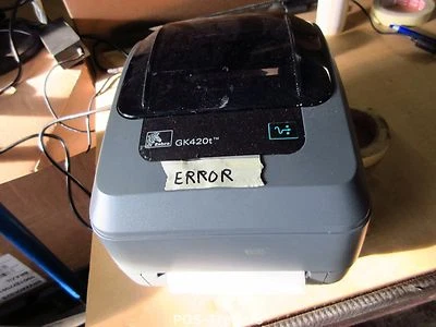 ERROR Zebra GK420T DT/TT Thermal Thermo NETWORK USB Label Printer EXCL PSU - Bild 1 von 4