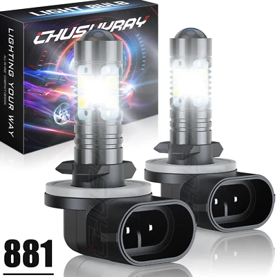 For Chevrolet Blazer 1998-2004 2005 LED 881 Fog Light Bulbs 6000K WHITE 2Pcs - Image 1 of 4