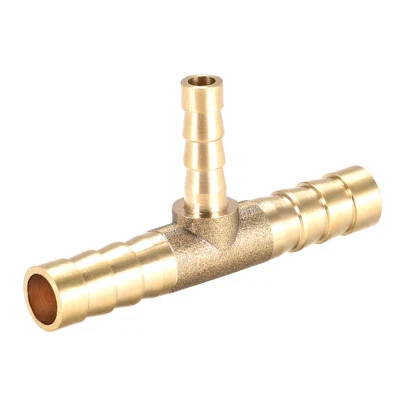 UXCELL 8mm x 5mm x 8mm Brass Hose Reducer Barb Fitting Tee T-Shaped 3 Way Barbed