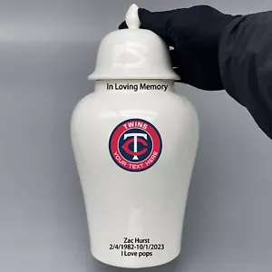 Große Keramikurne für Minnesota Twins Baseball Motiv, Wunschtext - Bild 1 von 5