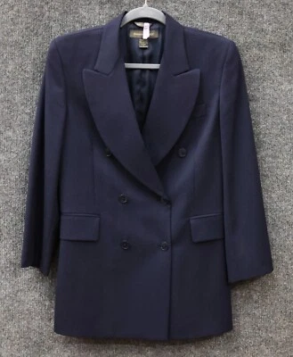 Vintage Navy Banana Republic Wool Jacket Women's size 6, Dbl Breasted 3/4 Sleeve - Image 1 of 4