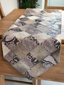 Cowhide table runner / Genuine Leather table runner / Table Top / Brown - Picture 1 of 5