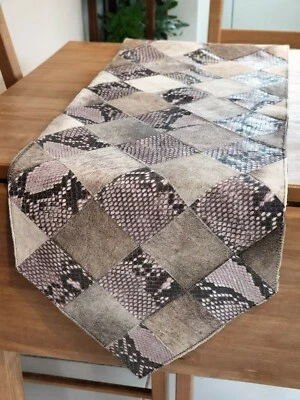 Cowhide table runner / Genuine Leather table runner / Table Top / Brown - Image 1 of 4