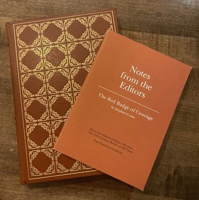 THE RED BADGE OF COURAGE by STEPHEN CRANE - LEATHER BOUND FRANKLIN Foto 1 de 4