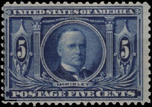 SAVOYSTAMPS USA Scott # 326 1904 Hinged Fine 5c Blue McKinley CV-$ 70 - Image 1 of 1