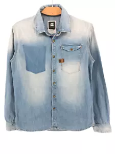 G-STAR Men Nail Shirt Denim Long Sleeve Shirt Size L - Picture 1 of 10