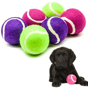 6cm Rubber Dog Balls SQUEAKY TENNIS BALL for Dogs Interactive Toys for Launchers - Picture 1 of 7