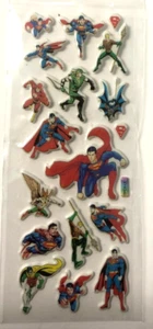 #89 Superman Flash Hero Puffy Sticker Sheet Holiday Character Kid Gift Reward - Picture 1 of 1