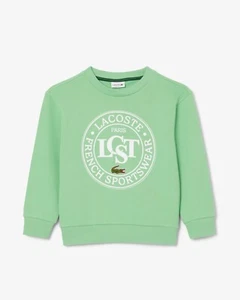 Sudadera Lacoste Logo Estampado Cuello Redondo Verde Niños Unisex Edad 12 SJ2483 NUEVA - Imagen 1 de 4