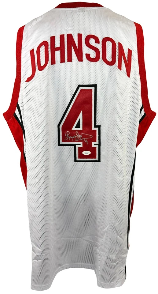 Larry Johnson autographed signed jersey NBA Charlotte Hornets JSA COA  UNLV - Image 1 of 4