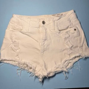 I & M Ariana Shorts High Waist Very Stretchy Distressed Size S (Bx 25) - Picture 1 of 9