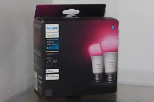 🔥Philips Hue 563361 White and Color Ambiance A19 Bluetooth 75W 2-Pack (363) - Picture 1 of 4