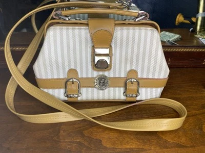 Vintage NWD 1980s White Pin Striped Fendi Doctor Bag - Image 1 of 4