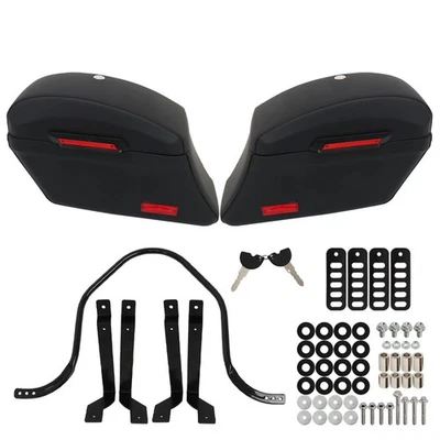 黑色摩托车行李箱硬鞍袋通用适用于雅马哈川崎本田 — 第 1/4 张图片