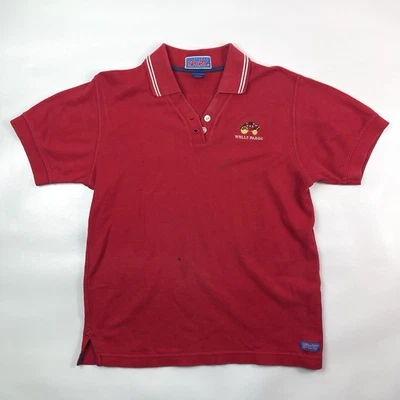 Camisa Polo Dunbrooke Sport Vintage Roja Wells Fargo Bordada Para Mujer Talla S Foto 1 de 4