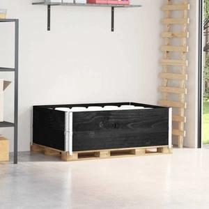 Palettenrahmen Aufsatzrahmen Hochbeet 2 Stk. Schwarz Massivholz Kiefer vidaXL - Bild 1 von 8