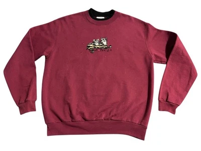 Sudadera TOP STITCH Morning Sun Kitty Cat roja bordada Grandmacore grande Foto 1 de 4