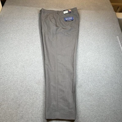 NWT Nautica Dress Pants Men's 38x30 Slacks Gray Performance Bi-Stretch Comfort - Image 1 of 4