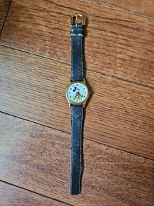 Vintage Walt Disney CO Lorus Japan Mickey Mouse Watch Speidel leather Works - Picture 1 of 4