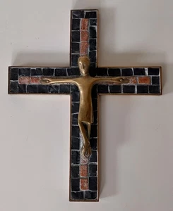 Wand-Kruzifix aus Messing, Wand-Kreuz - Kunst - Antiquität - sehr edel... - Bild 1 von 4