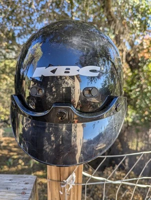 KBC Motorcycle Black Half Helmet Model TK-410 Sz. Large.  — 第 1/4 张图片