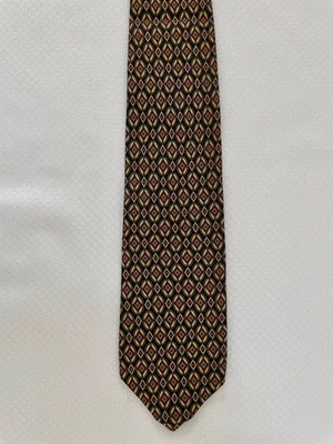 Abercrombie & Fitch Geometric Gold Red Blue Handmade All Silk Necktie - Image 1 of 3