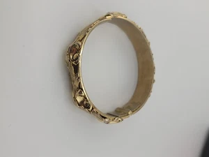 Brazalete Brazalete Whiting Davis Art Nouveau Hoja Bisagras - Imagen 1 de 8