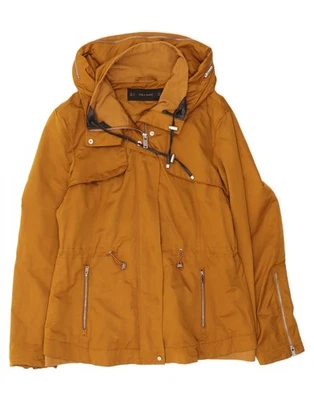 Chaqueta cortavientos ZARA para mujer con capucha Reino Unido 14 mediana amarilla viscosa CB07 Foto 1 de 4