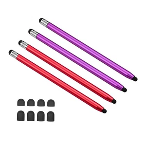 (2Red&2Purple)2 In 1 Touchscreen Stylus Pen For All Touchscreen Tablets SLK - Afbeelding 1 van 6