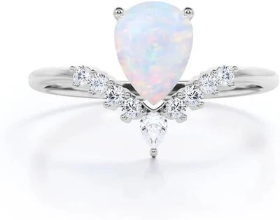 Vintage Art Decor 1.15 Ct Fire Opal Pear Cut Engagement Ring for Women BL-OPL-99 - Image 1 of 4