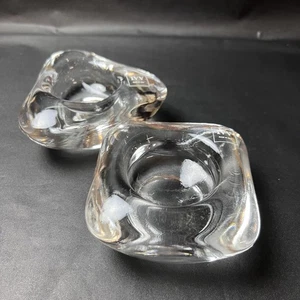 IVV Italy Clear Glass Tea Light Votive Candle Holders Triangle Square New Tags - Picture 1 of 7