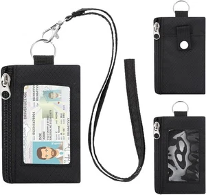 Cartera RFID Minimalista con Cordón, Estuche de Identificación Multifuncional 2 B1-Negro - Imagen 1 de 7