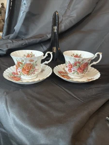 royal albert centennial rose Set Of 2 Cups And Saucers - Picture 1 of 13
