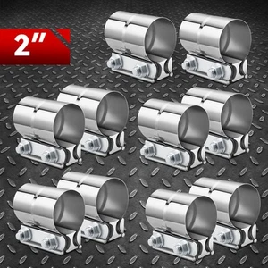 10Pcs 2" T304 Stainless Steel Lap Joint Band Muffler Exhaust Pipe Clamp Sleeves - Bild 1 von 6