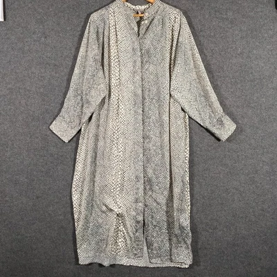 H&M Dress Womens US M Grey Shirt Snake Print Midi Satin Cocktail Formal Evening - image 1 of 4